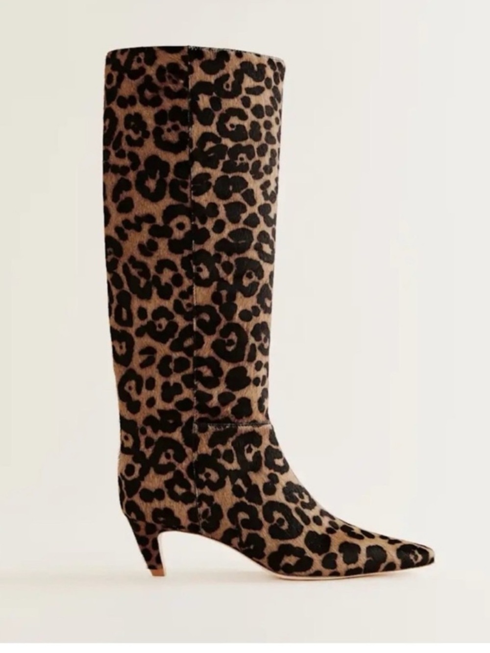 New Reformation Remy Knee Boots Leopard Haircalf 6.5